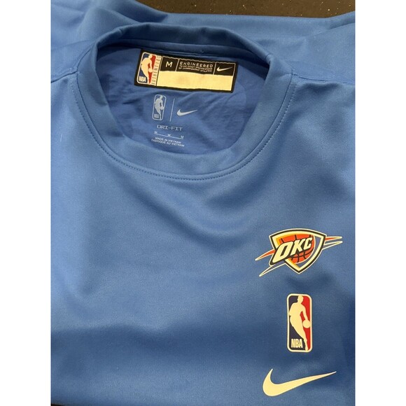 Nike Oklahoma City Thunder 2024 Authentic Warmup Shirt NBA Engineered Men MEDIUM - Picture 5 of 5